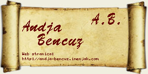 Anđa Bencuz vizit kartica